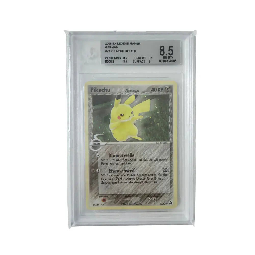 Pokémon - Pikachu #93/92 (EX Legend Maker Holo) – Beckett 8.5 NM-MT+