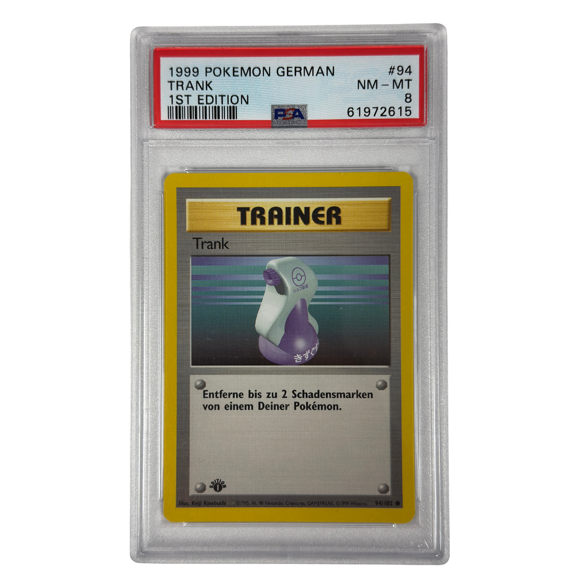 Pokémon - Trank 1st Edition #94/102 Base Set (1999) Deutsch – PSA 8 NM-MT