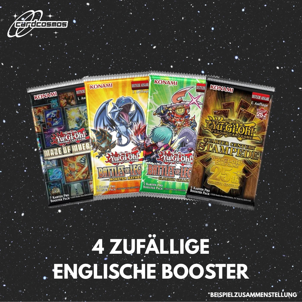 Yu-Gi-Oh! Mystery Booster Set Deutsch – 4 verschiedene zufällige Booster