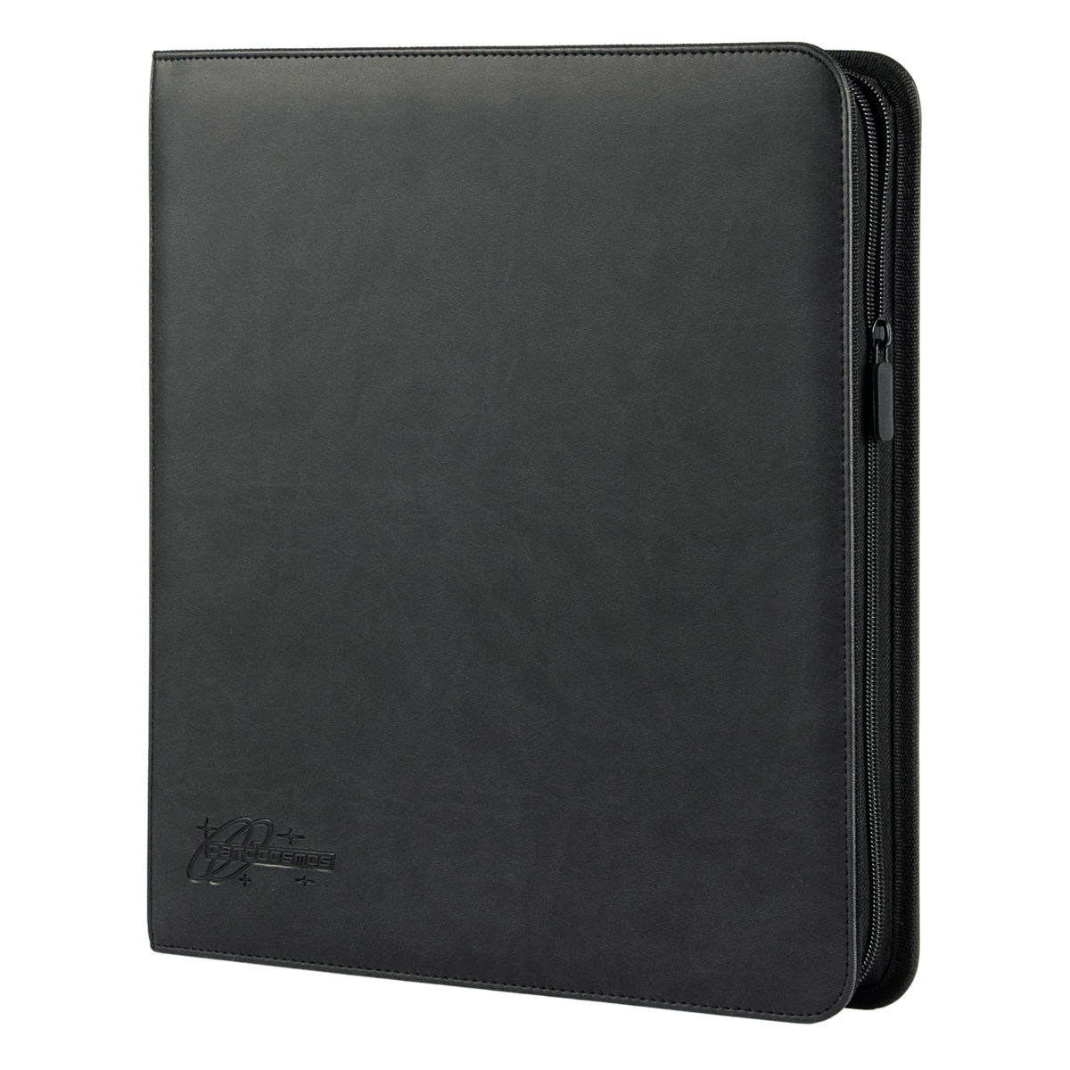 cardcosmos - 12 Pocket Zip Premium Leather Binder - Schwarz